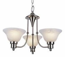 Trans Globe 6544 BN - 3LT CHANDELIER-MARBLEIZED GLAS